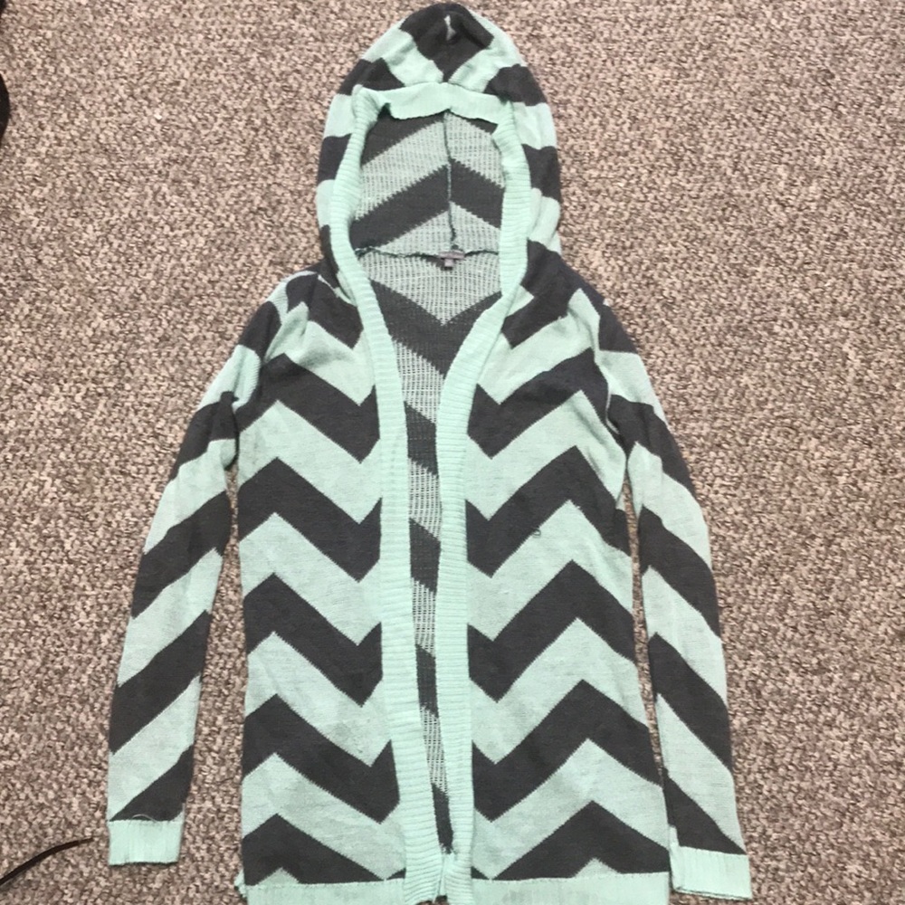 Blue and Grey Chevron Sweater